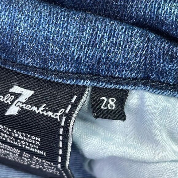 7 For All Mankind Roxanne Jeans Women’s 28 Blue Ankle Straight Mid-Rise Denim - Picture 6 of 13